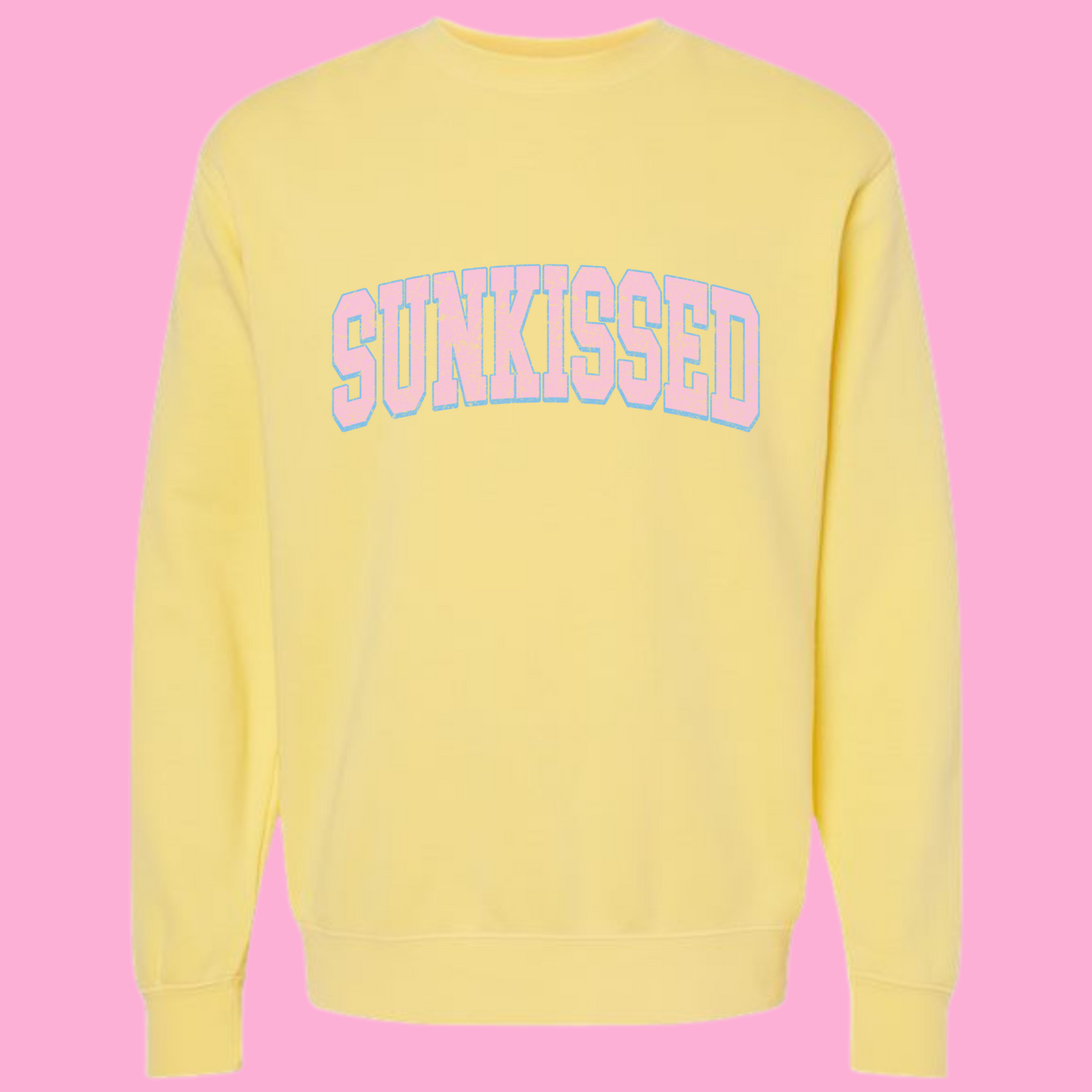 Sunkissed Banana Pink Graphic Crewneck Sweatshirt