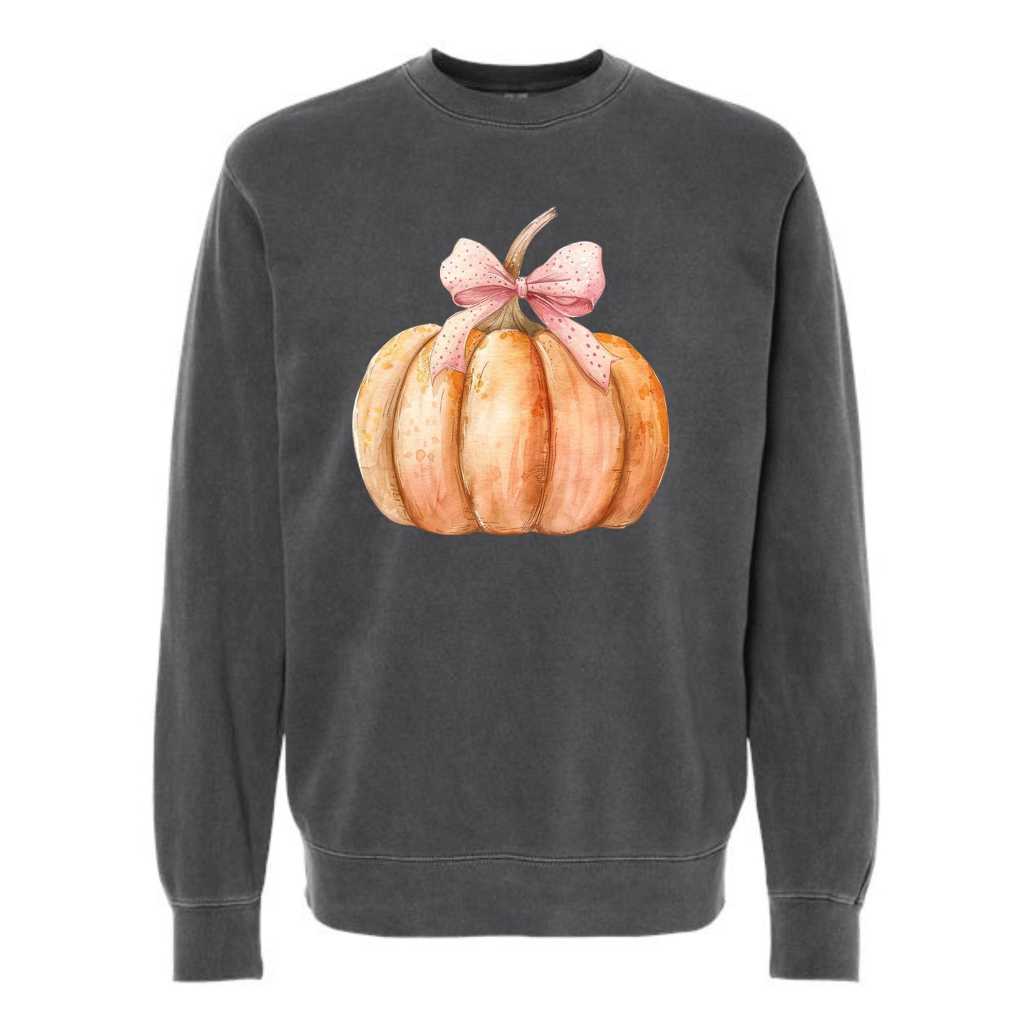 Pumpkin Bow Graphic Crewneck Sweatshirt