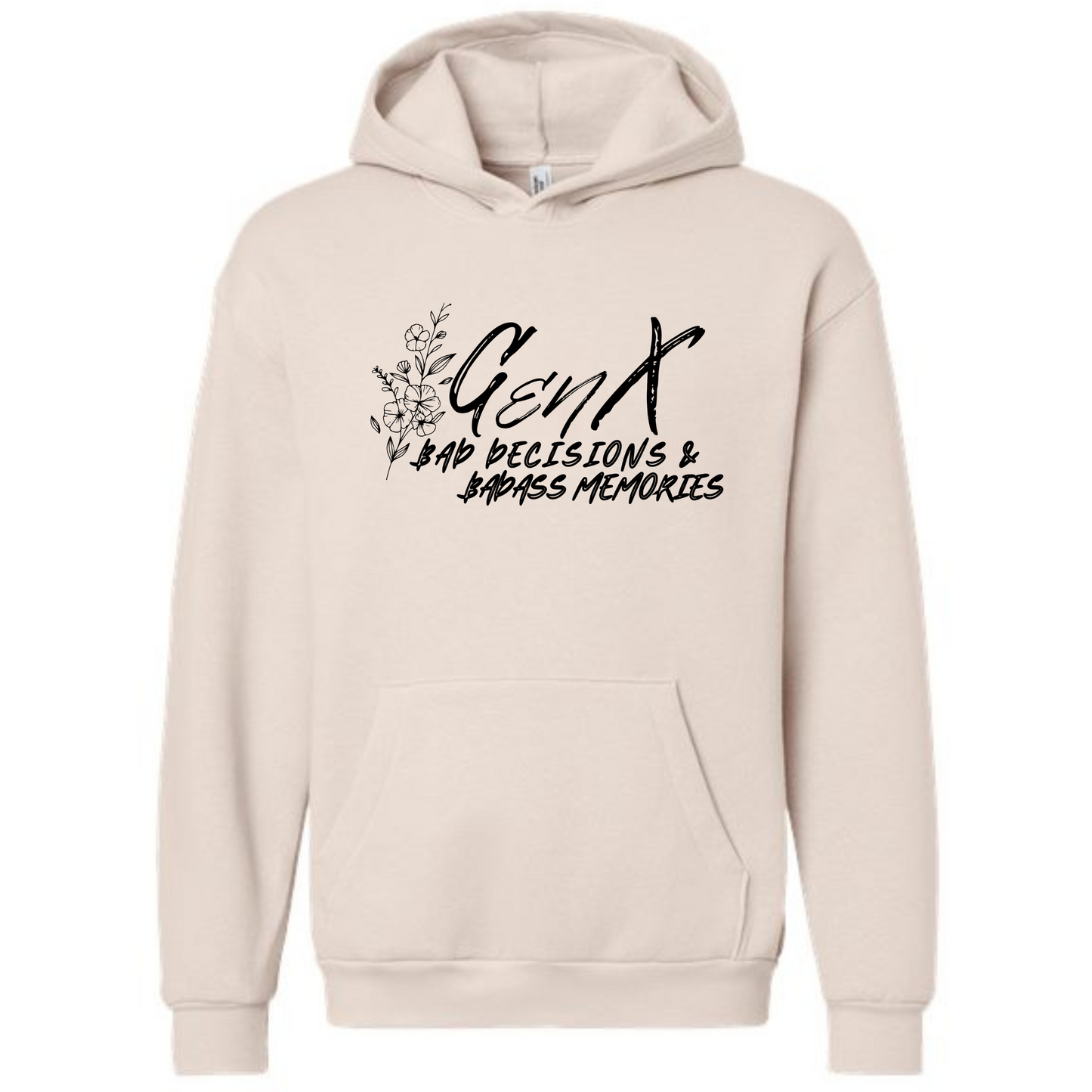 Gen X Beige Graphic Hoodie