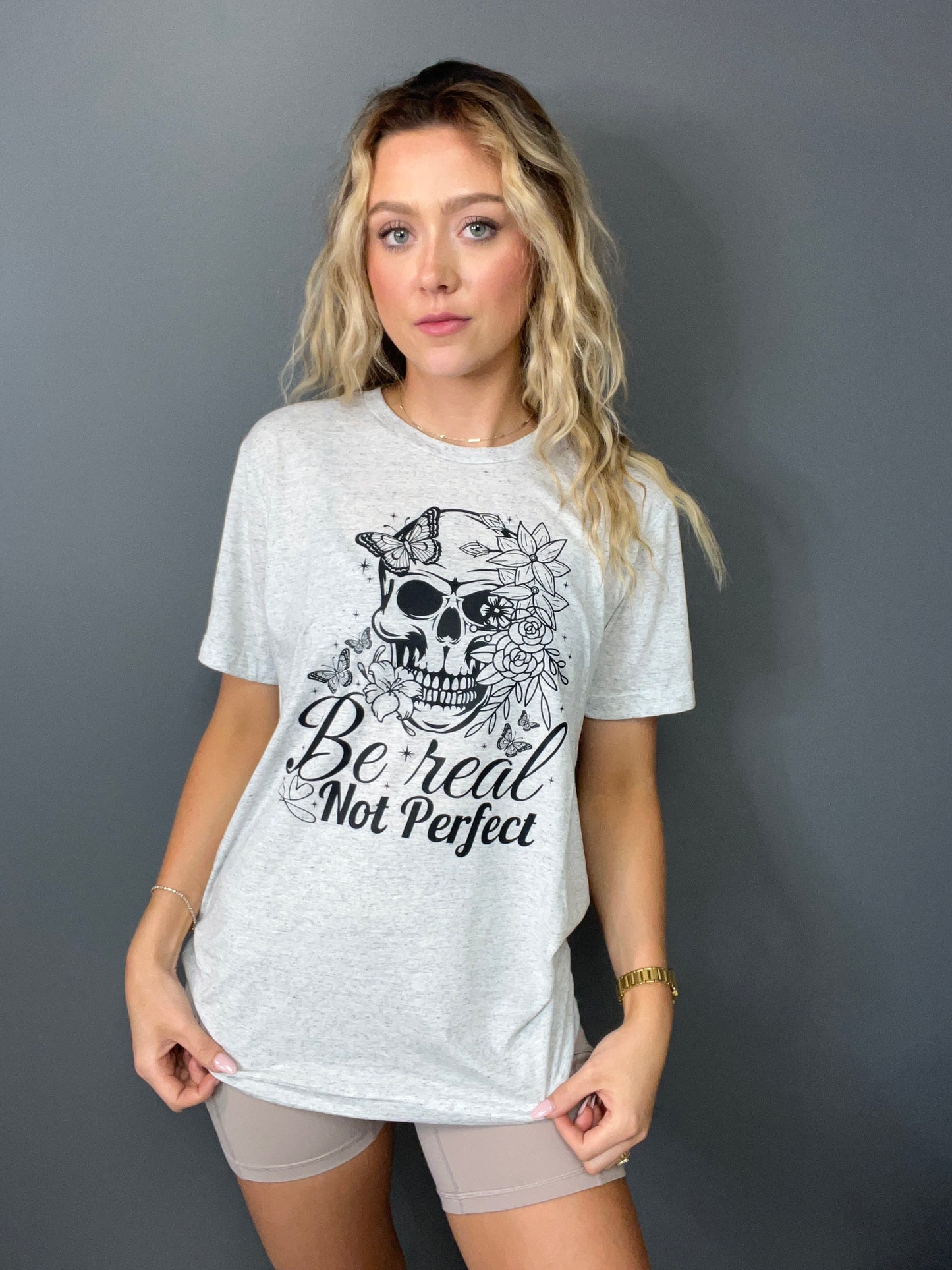 BE REAL Skull Graphic Tee