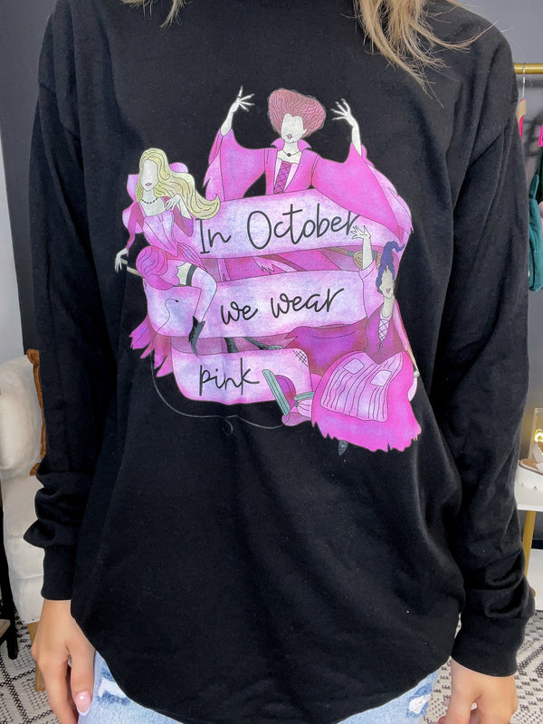 In October We Wear Pink Graphic Long Sleeve