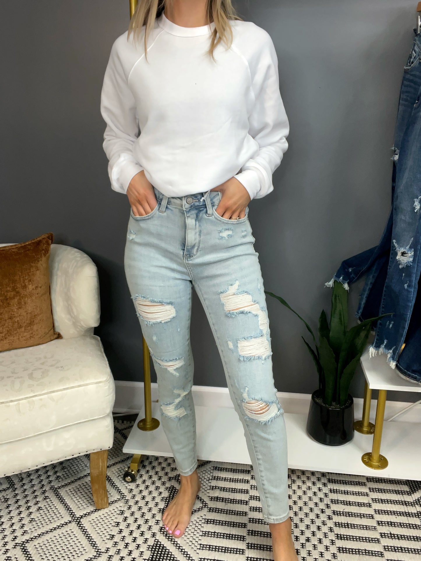 High Rise Tummy Control Top Skinny Jeans