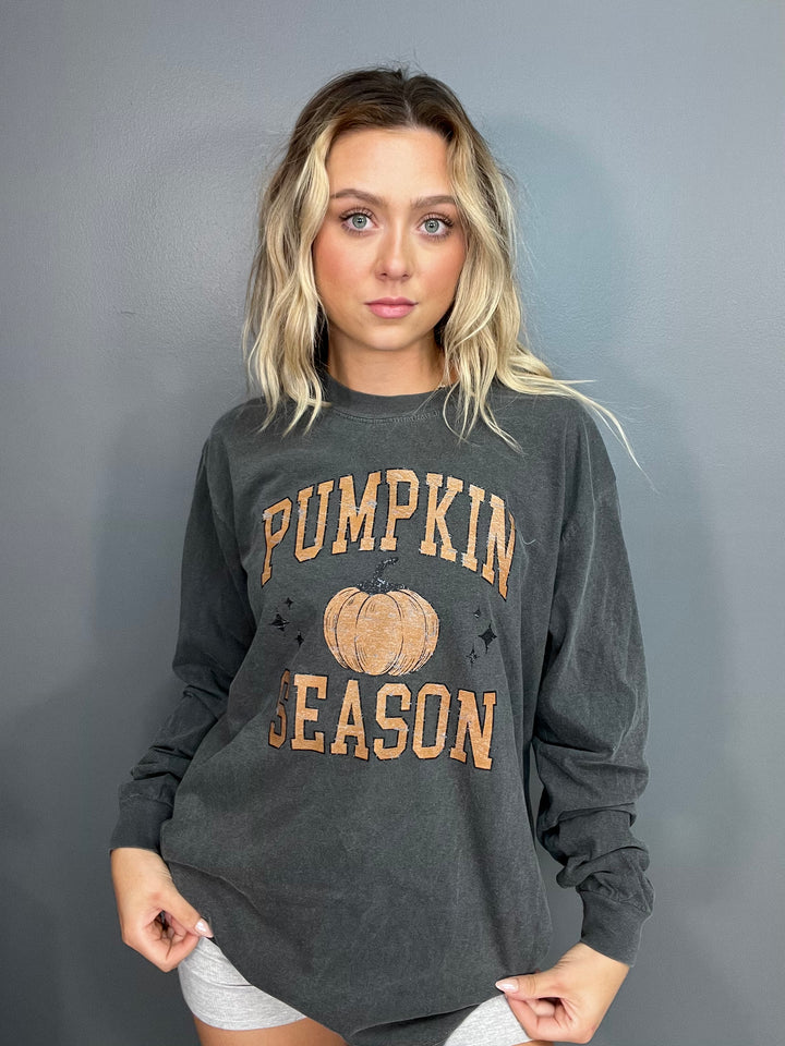 Pumpkin Season Vintage Long Sleeve Graphic Tee