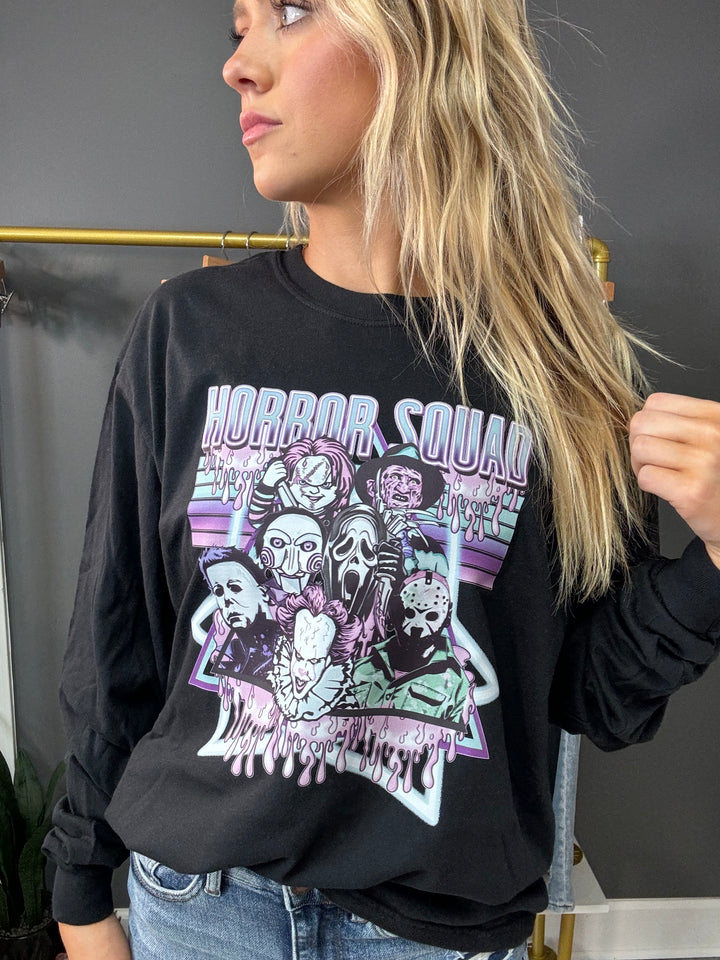 Horror Squad Graphic Long Sleeve Tshirt
