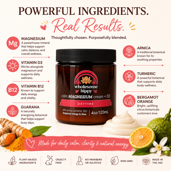 Daytime Calm Cream | Magnesium Cream + D3 | Bergamot Orange | 4oz