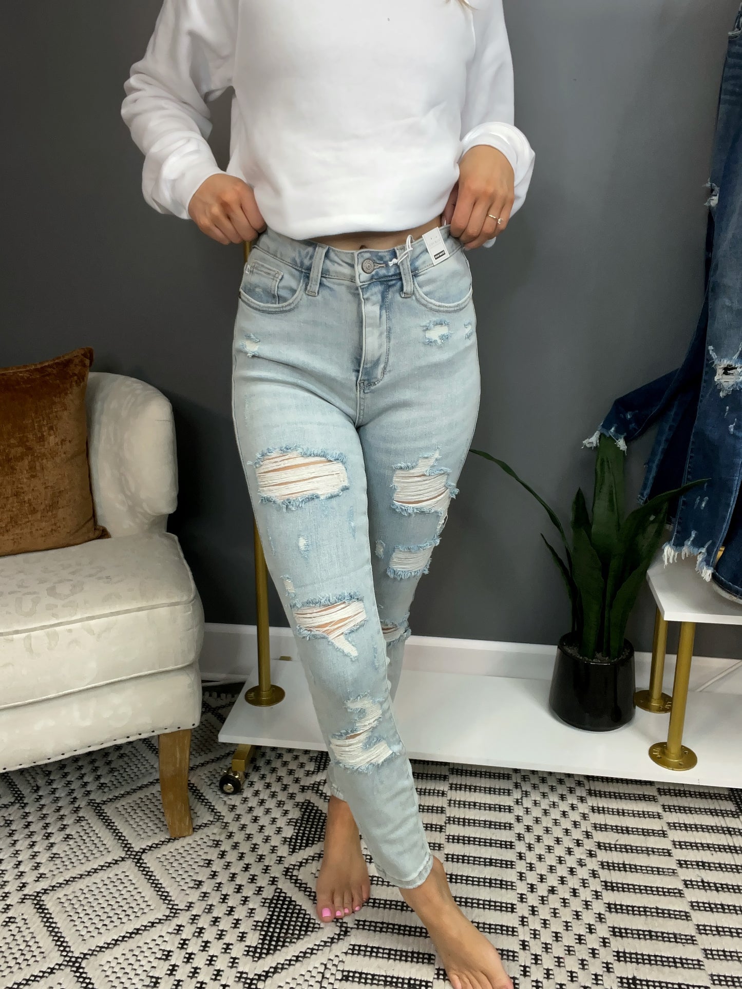 High Rise Tummy Control Top Skinny Jeans