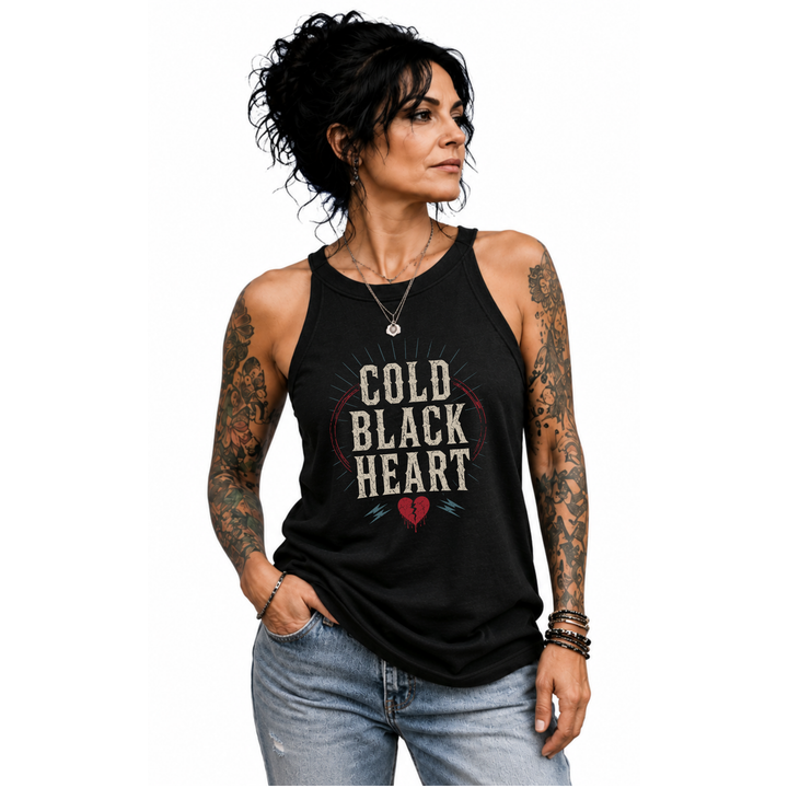 Cold Black Heart Vintage Tee or Tank