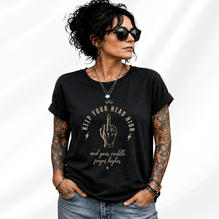 Keep Your Head High Middle Finger Tee