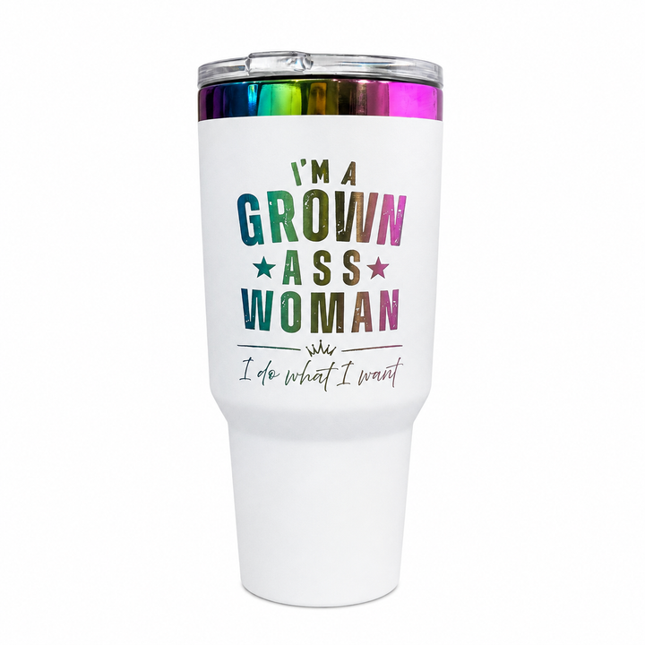 I'm A Grown Ass Woman 40 oz Prism Rainbow Tumbler