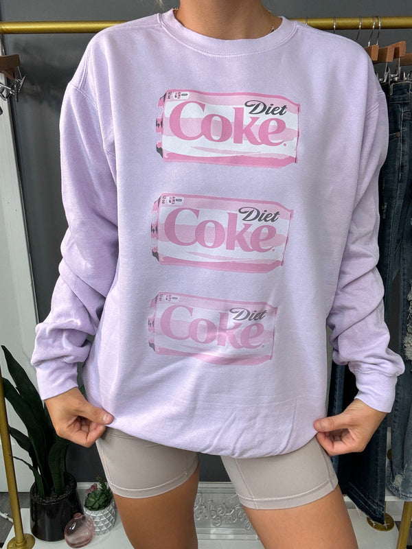 Pink Diet Coke Orchid Graphic Crewneck Sweatshirt