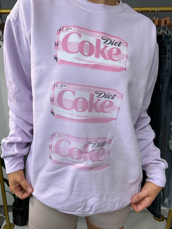 Pink Diet Coke Orchid Graphic Crewneck Sweatshirt