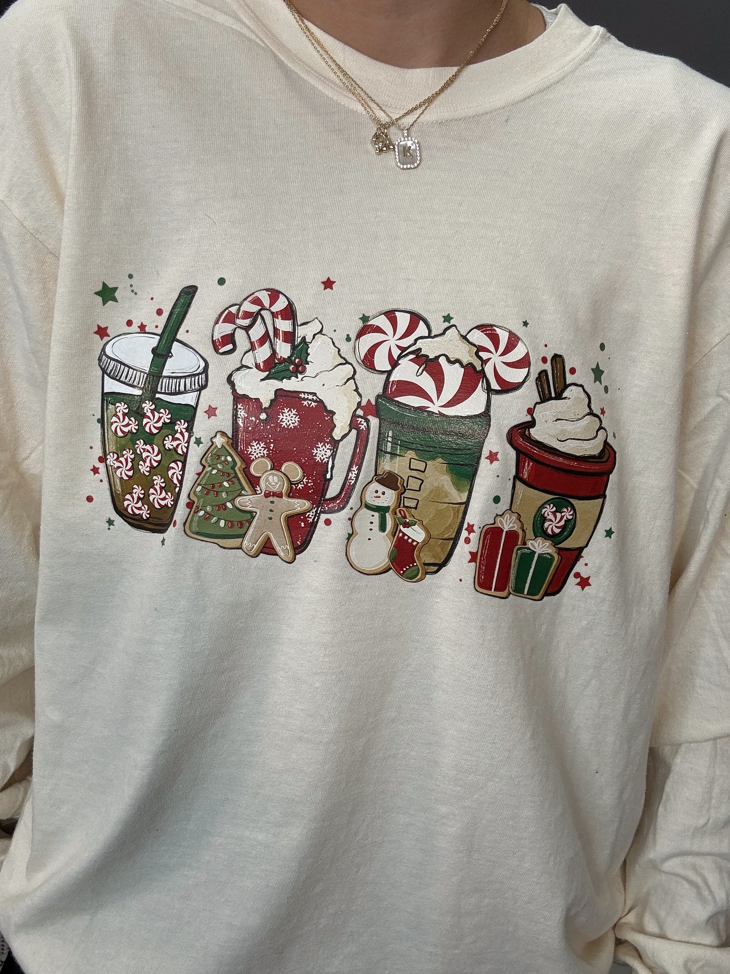 Christmas Vintage Lattes Long Sleeve Tee