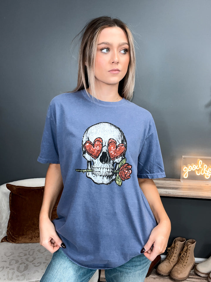 Violet Skull Heart T-Shirt