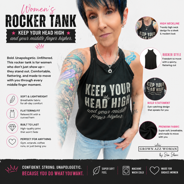 Keep Your Head High and Your Middle Finger Higher | Rocker Tank
