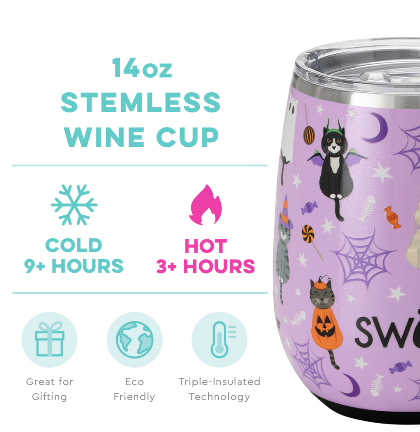 Scaredy Cat Stemless Wine Cup (14oz)