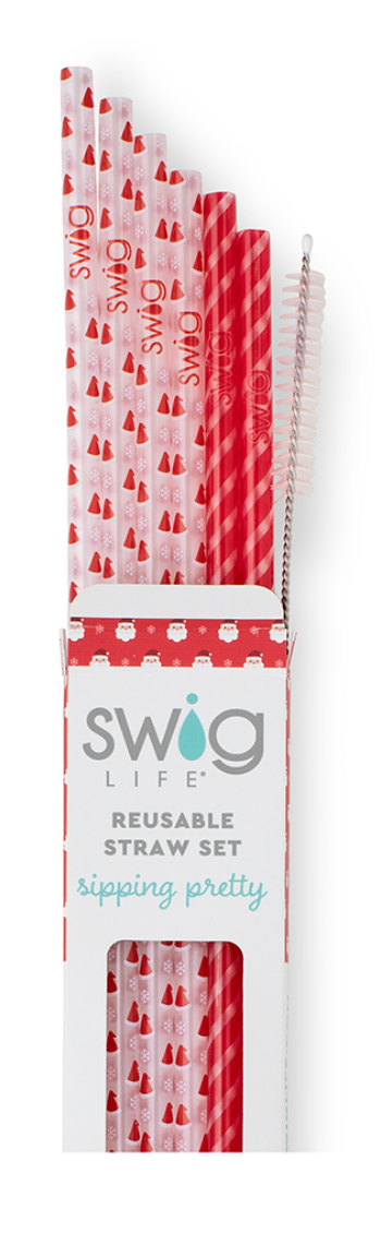 SWIG-Santa Baby + Candy Cane Reusable Straws