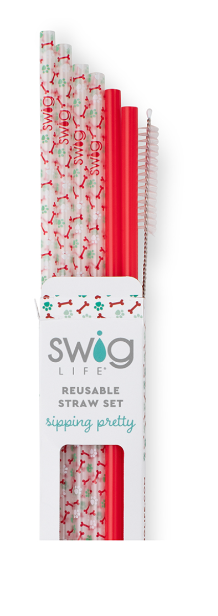 SWIG-Happy Howlidays + Red Reusable Straws