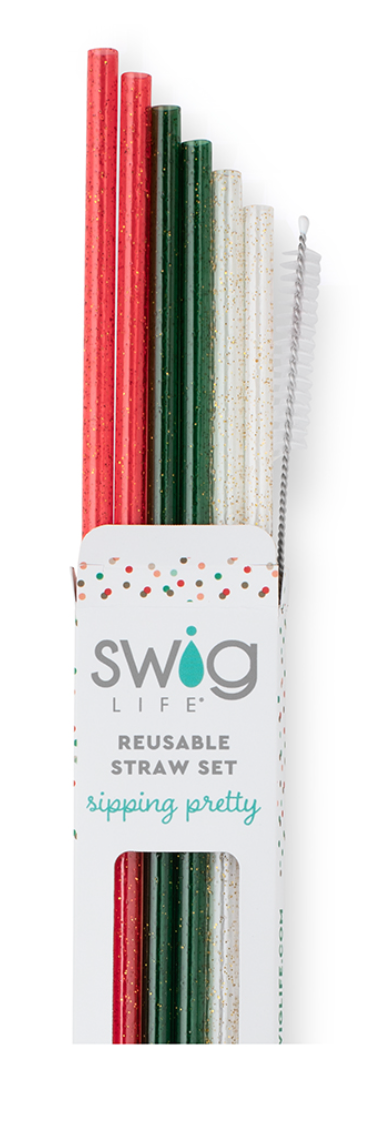 SWIG-Christmas Glitter Reusable Straws