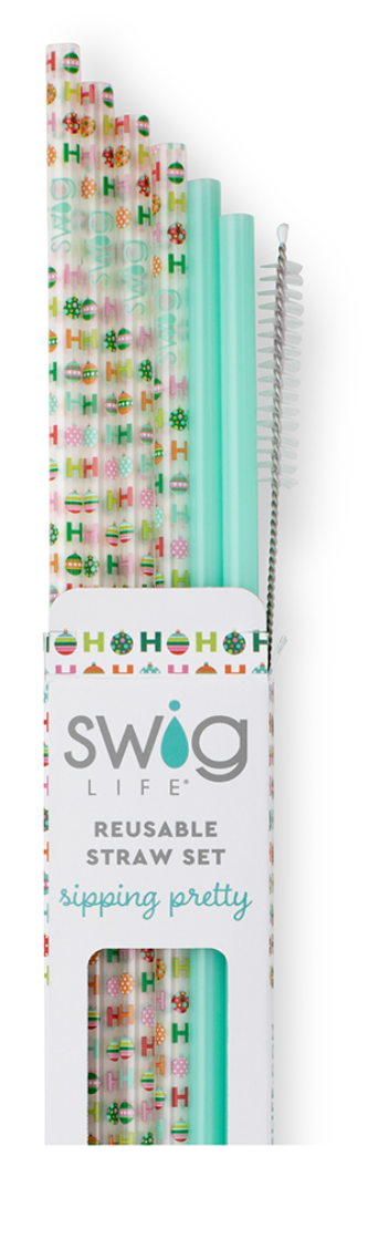 SWIG-HoHoHo + Mint Reusable Straws