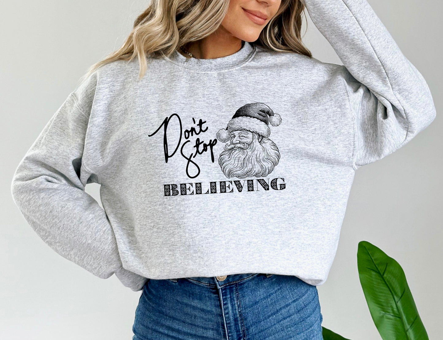 Don't Stop Believing Speckled Crewneck Sweatshirt