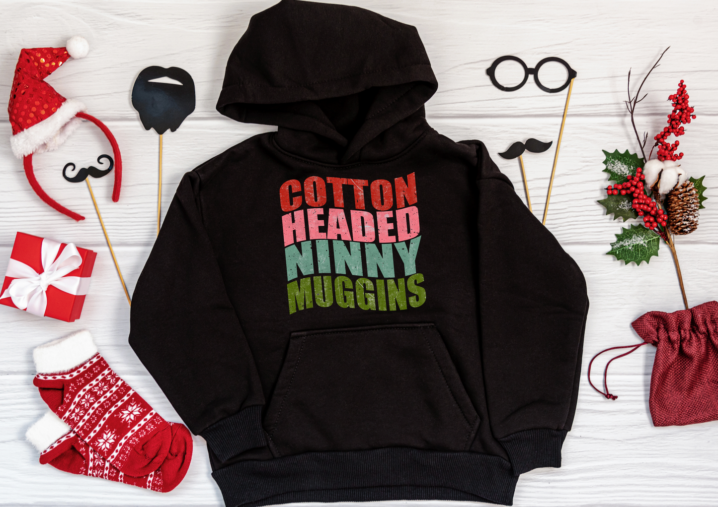 Cotton Headed Ninny Muggins Black Hoodie