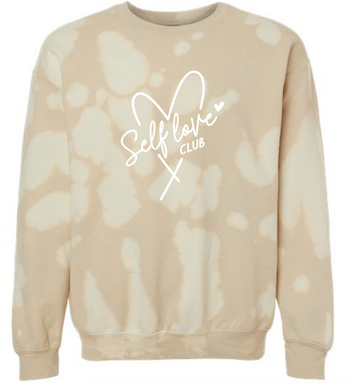 Self Love Beige Bleached Graphic Crewneck