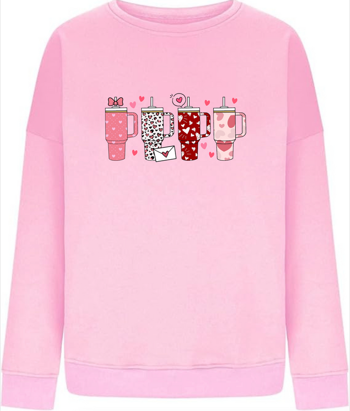 Valentine Mega Mug Graphic Pink Crewneck