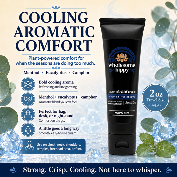 Seasonal Relief Cream | Menthol + Eucalyptus Cooling Cream | 2oz
