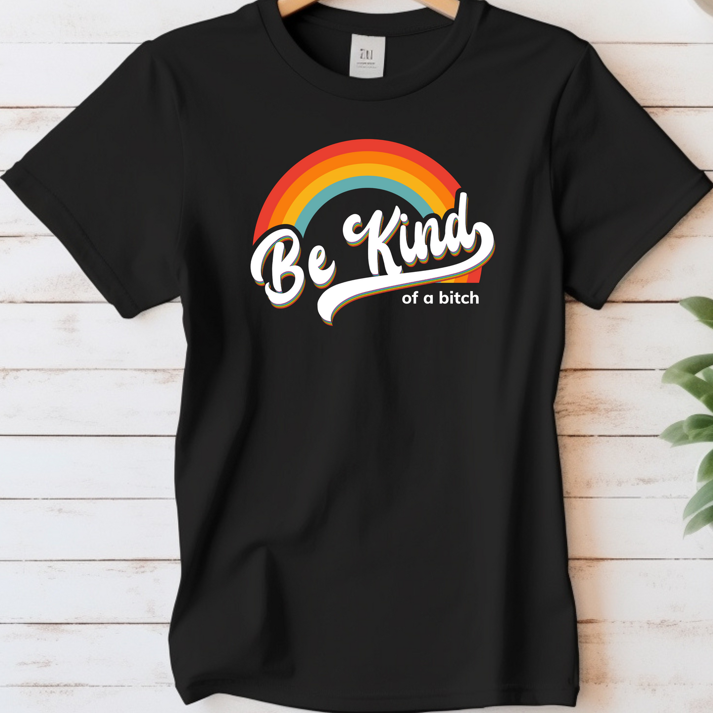 Be Kind Of A Bi*ch Retro Rainbow Graphic Tee