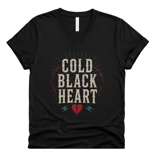 Cold Black Heart Vintage Tee or Tank