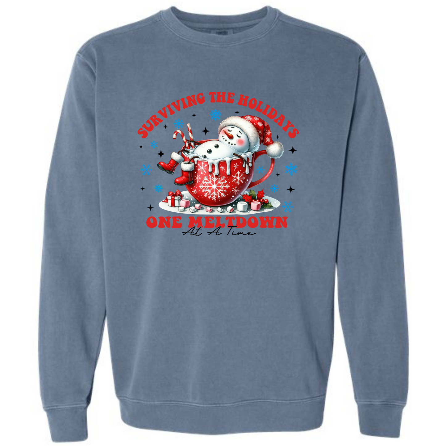 Snowman Meltdown Graphic Crewneck Sweatshirt