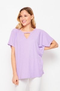 Lavender Dolman Top with Keyhole