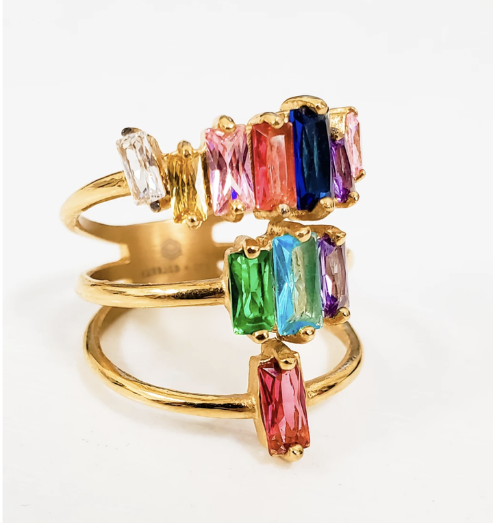 Triple Stack Ring-Rainbow