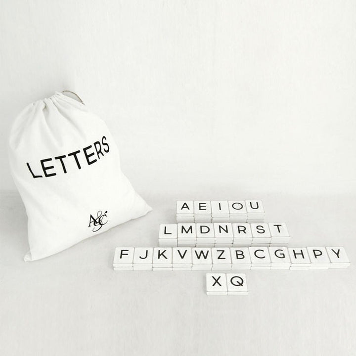 70 Piece Letters for Letterboard - White