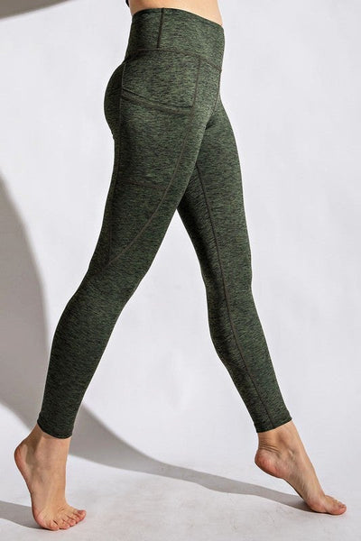 Olive Two Toned Full Length Yoga Leggings – Featherandvine