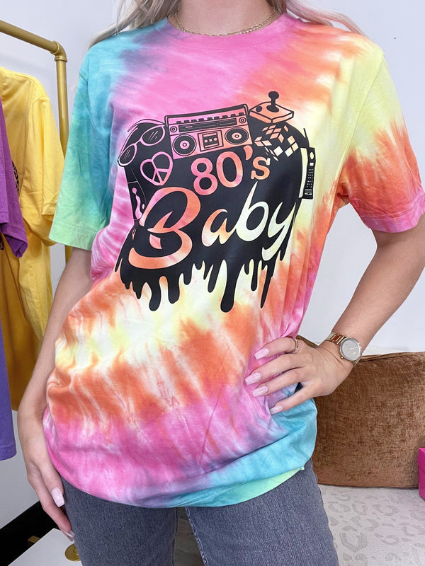 80s Baby Tie Dye Graphic Tee