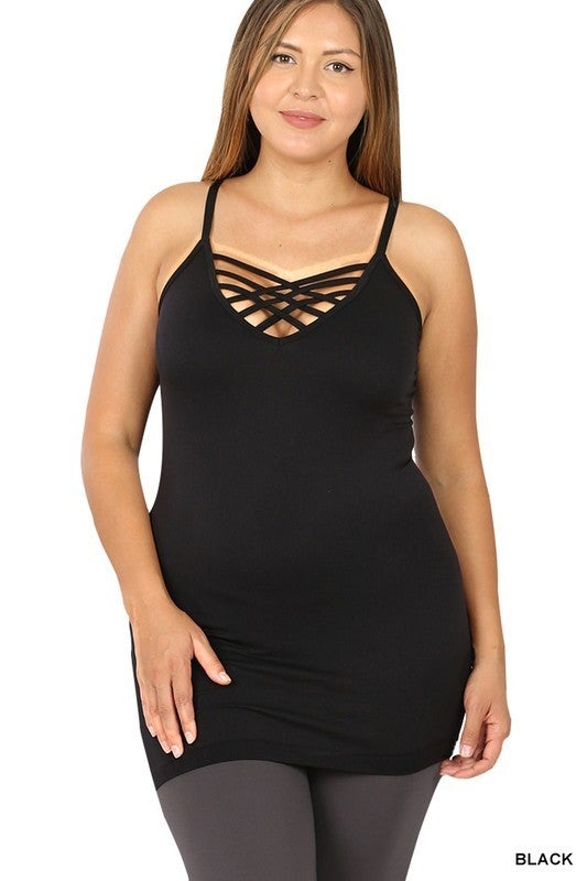 Seamless Latice Front Cami in Plus***MULTIPLE COLORS***