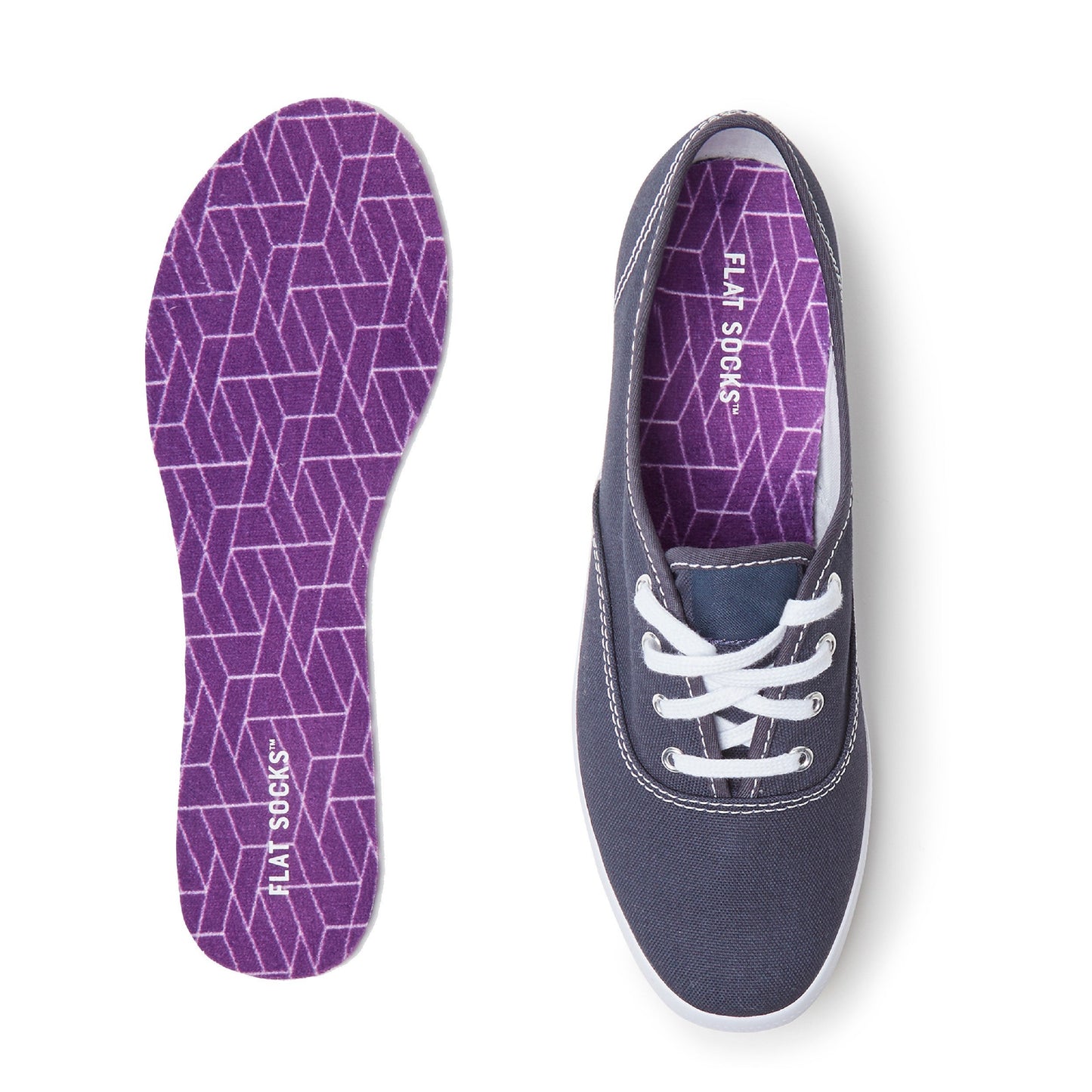 Womens Terry Flat Sock Purple