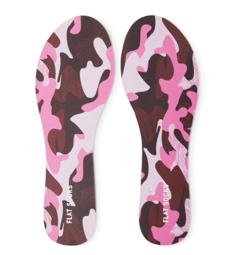 Womens Mesh Flat Sock Pink Camo
