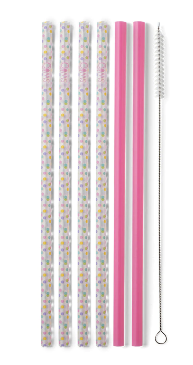 SWIG Confetti & Pink Tall Straw Set