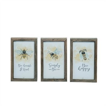 MDF Framed Bee Decor in 3 designs