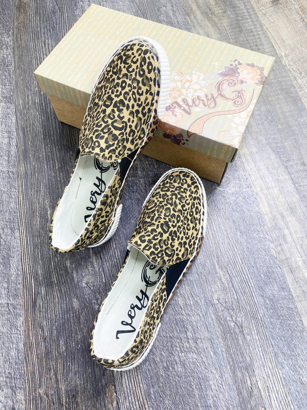 Very G Tan Leopard Slip On Sneaker
