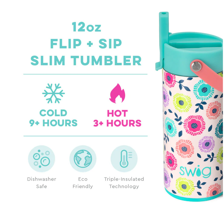 Dipsy Daisy Flip & Sip Slim Tumbler (12oz)