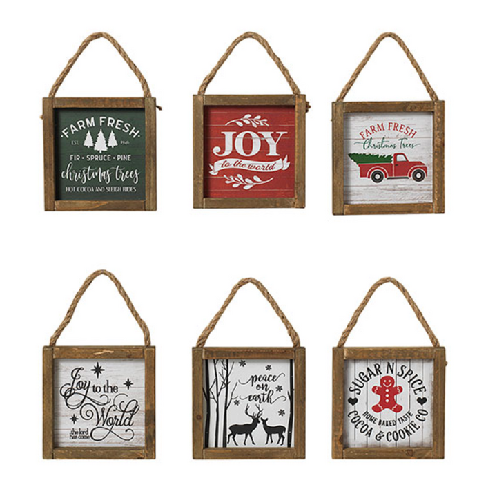 5.9" Wood Holiday Wall Hangings ***6 Designs