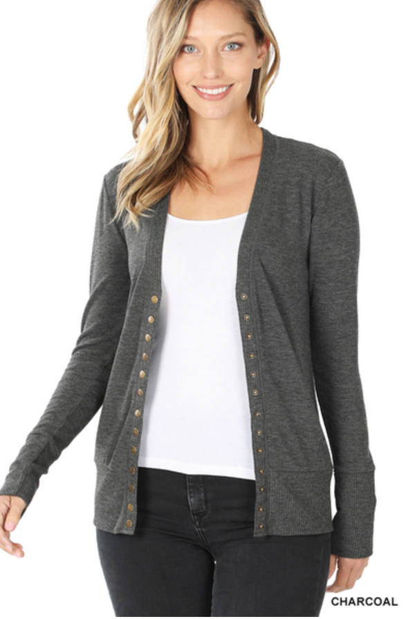 Snap Button Cardigan Sweater ***Multiple Colors