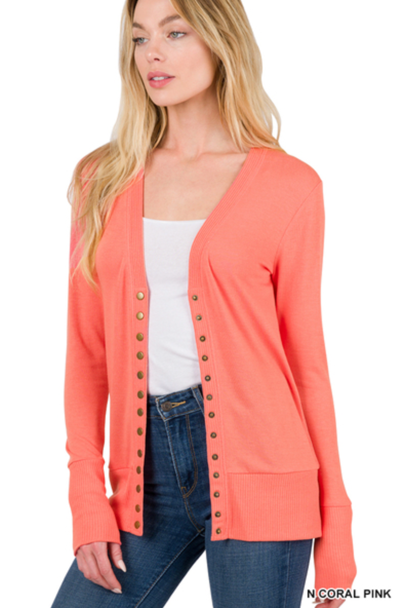 Snap Button Cardigan Sweater ***Multiple Colors