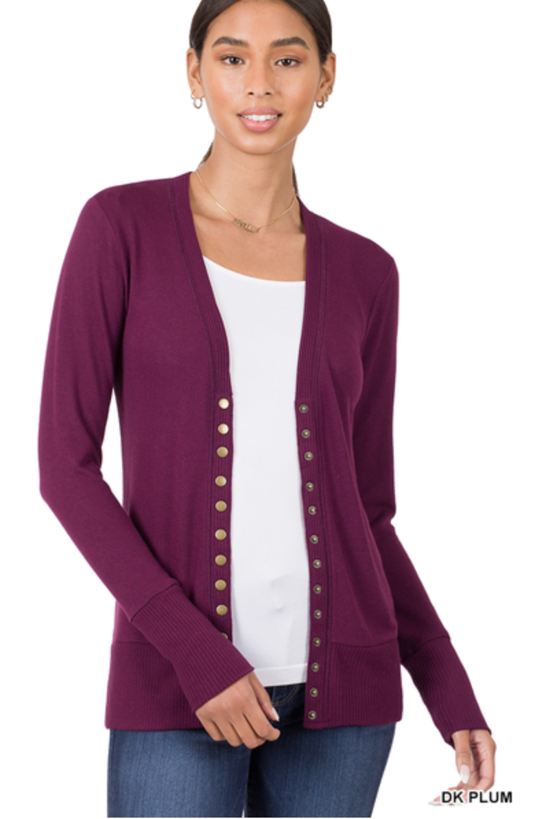 Snap Button Cardigan Sweater ***Multiple Colors