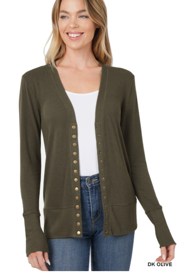 Snap Button Cardigan Sweater ***Multiple Colors