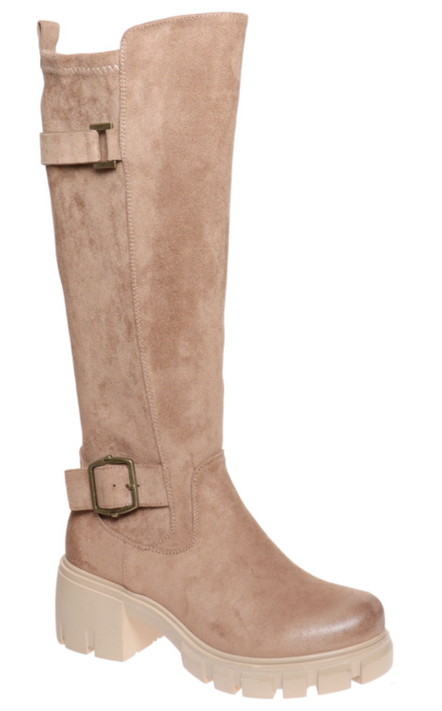 Tall Taupe Suede Boots