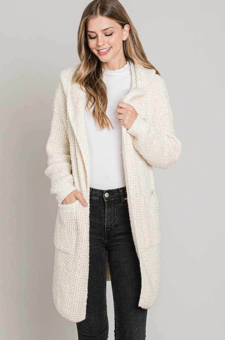 Open Cardigan with Hoodie